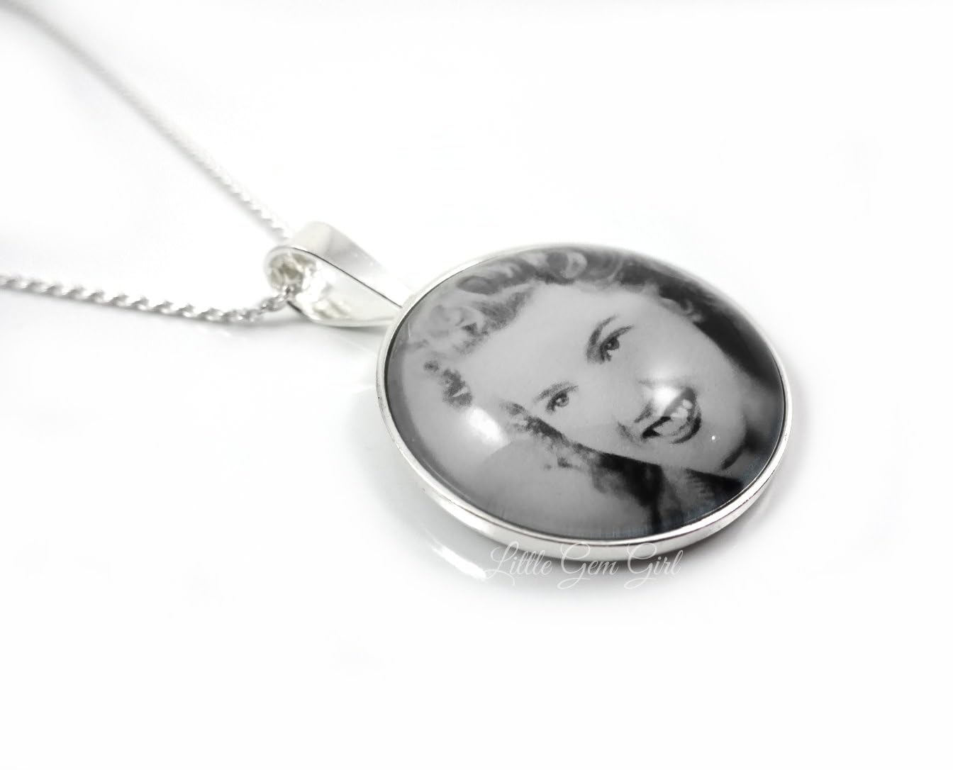 925 Sterling Silver Custom Photo Necklace – Upload Your Image Personalized Picture Charm In Memory Jewelry with Optional Engraving