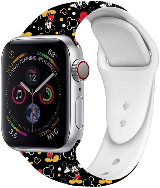 Correa deportiva de dibujos animados compatible con Apple Watch Band de 1.496 pulgadas, 1.575 pulgadas, 1.614 pulgadas, 1.654 pulgadas, 1.732