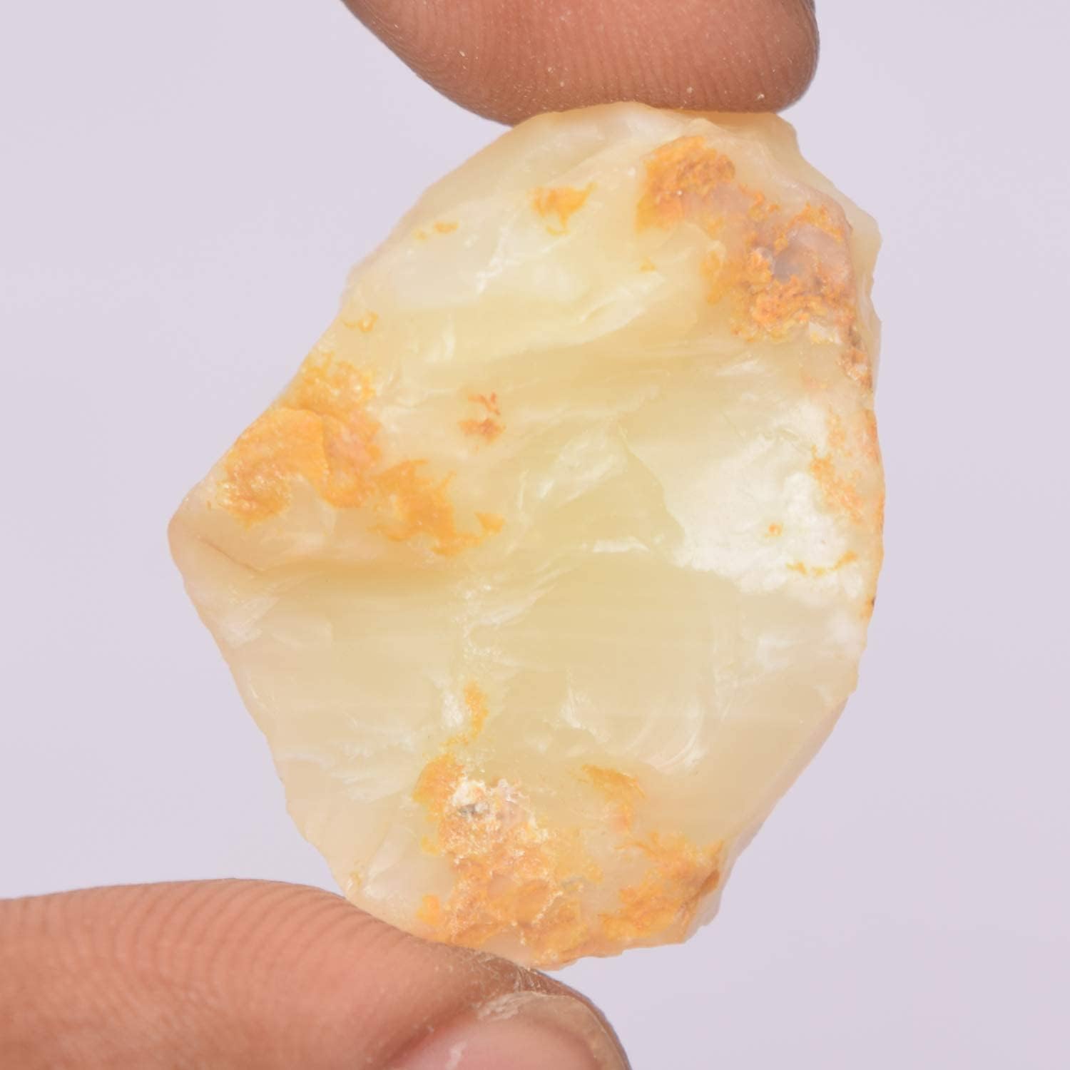 GEMHUB Cristal curativo de ópalo blanco con ópalo amarillo y piedras preciosas de calcita de arco iris blanco…