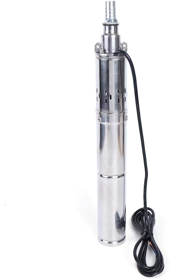 Bomba de agua solar de 370 W 24 V sumergible granja ranch bomba de orificio profundo de pozo 1.8 mh corriente bomba de agua de acero inoxidable