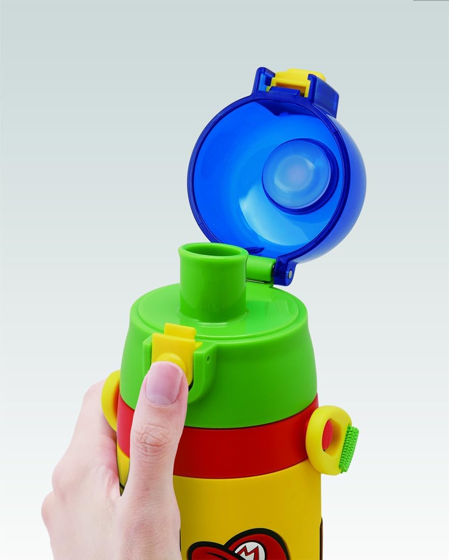 Skater SDPV5_489037 – Botella de agua para niños, bebida directa, 3D, Super Mario, diámetro 3.0 x altura 9.4 pulgadas (2.992 x 9.370in), 16.9 onzas
