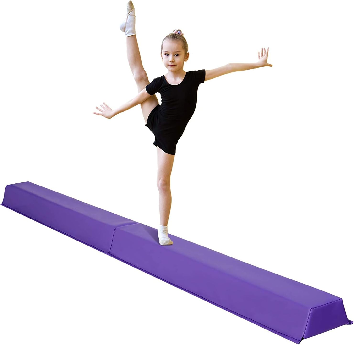 Haz de equilibrio para niños, haz de gimnasia plegable para el hogar, equipo de gimnasia plegable para niños y adultos, base antideslizante cubierta