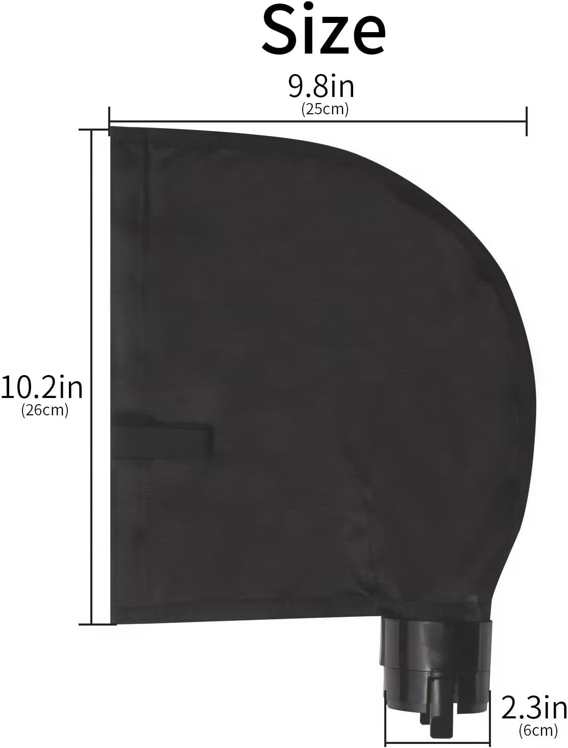 UCEDER Bolsa de repuesto negra para limpieza de piscinas, bolsa de filtro de residuos de nailon con cierre de velcro compatible con limpiador de