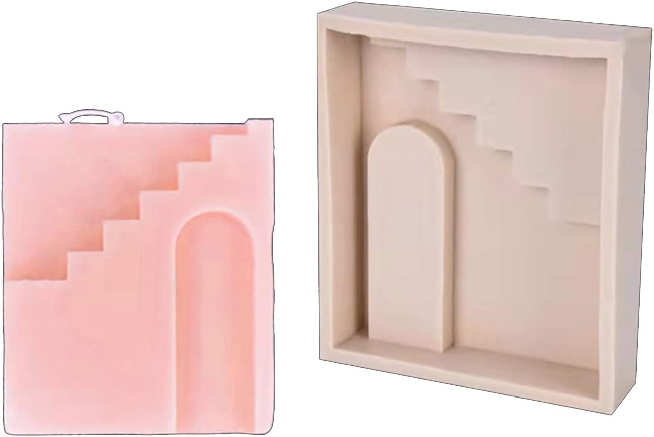 3D Arco Escaleras Silicona Molde DIY Aromaterapia Vela Yeso Jabón Fabricación Artesanía