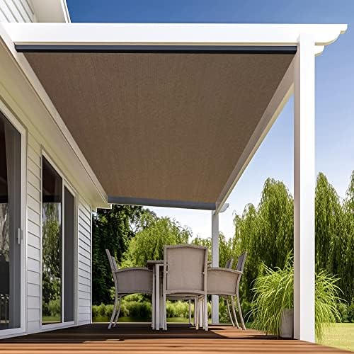 Amagenix 90% paño para sombra solar con ojales, 6 x 10 pies, para pérgola de repuesto, para toldo, pantalla de privacidad para patio al aire libre,