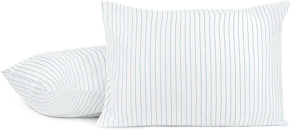 Juego de 2 fundas de almohada Queen Cannes River Blue de 500 hilos, 100% algodón, HC by Garnier-Thiebaut USA