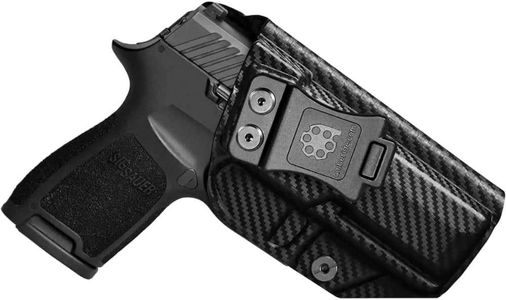 Amberide IWB & OWB KYDEX Holster Fit Sig Sauer P320 Carry  P320 Compact  P320 M18 Pistol, Inside Waistband Concealed Carry Holster, Adjustable Cant