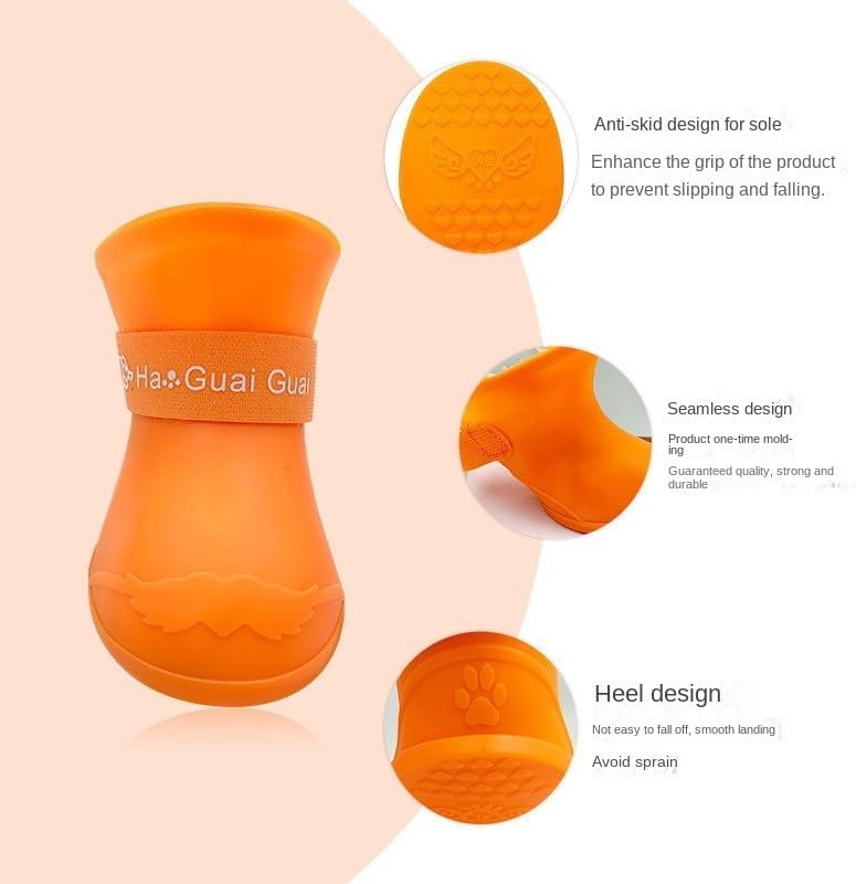Botas de lluvia de goma antideslizantes y impermeables de colores de caramelo para perros (azul, XXL)