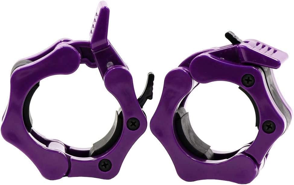 GW Tech Abrazaderas de barra de 2 pulgadas, collares de ejercicio resistentes de 2 pulgadas, par de liberación rápida de bloqueo de barra de pesas