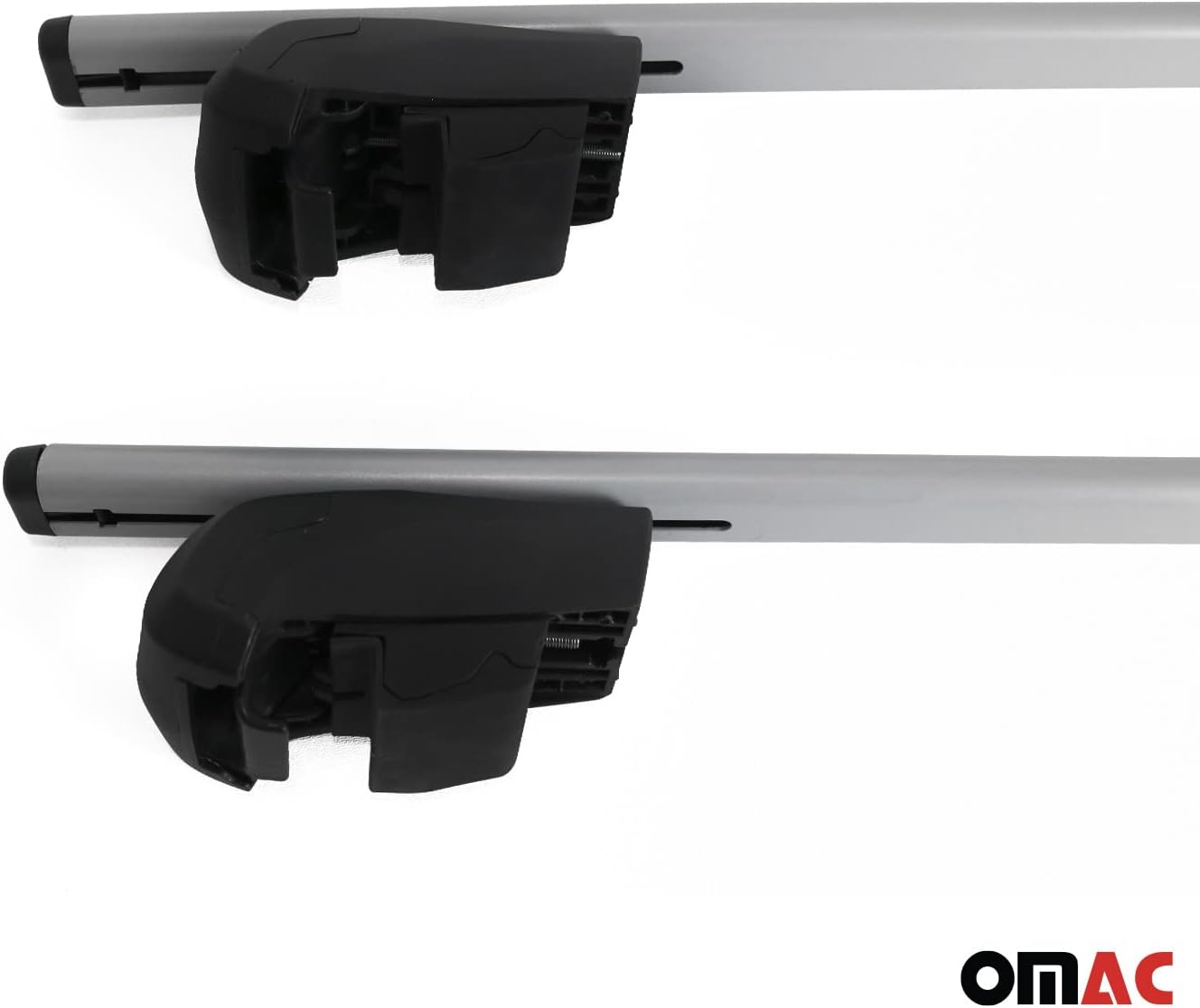 OMAC Portaequipajes portaequipajes barras transversales de hierro para Mazda CX-90 2024 gris 2 piezas antirrobo para viajes, kayak, canoa, surf,