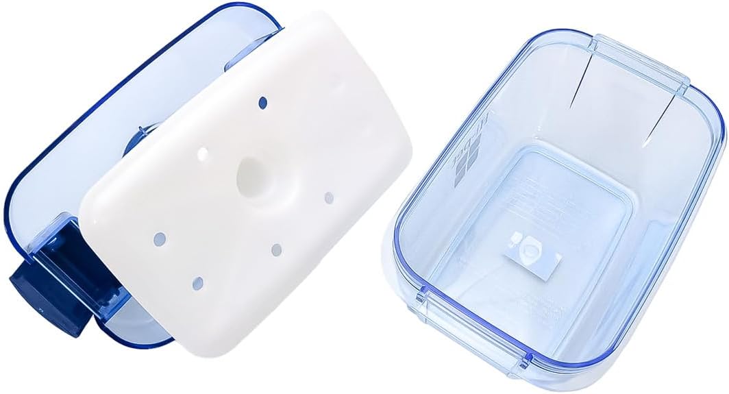 Tsukemono – Contenedor rectangular para hacer pepinillos instantáneos, fabricado en Japón, sin BPA (azul, 2.2 litros)