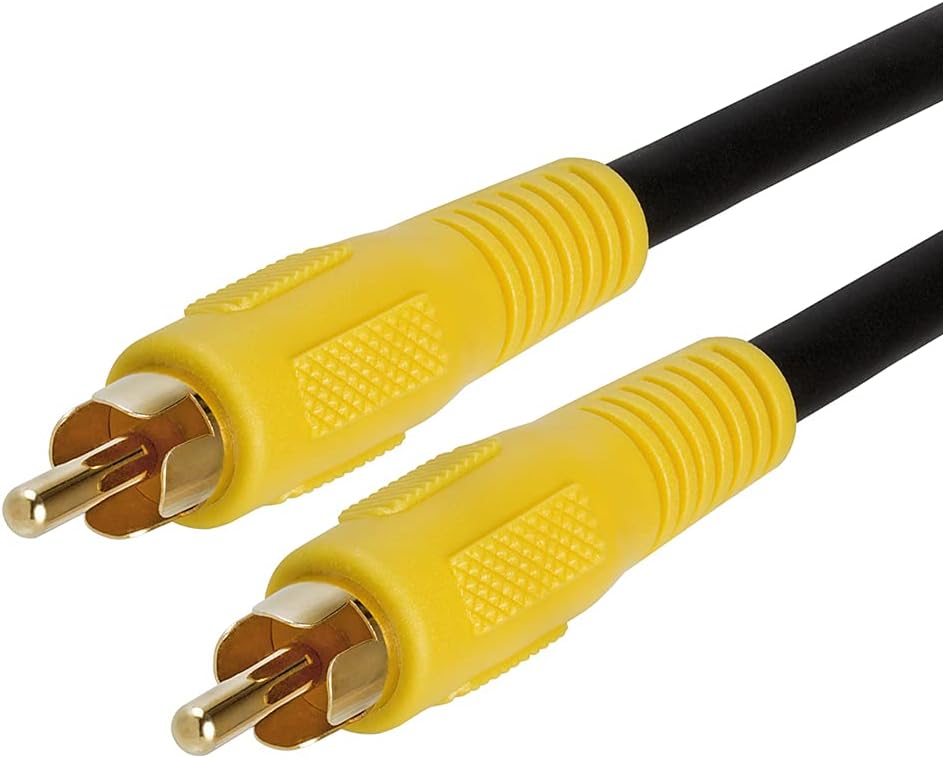 Cmple – Cable de subwoofer RCA de 12 pies (1 RCA macho a 1 cable de audio y video compuesto RCA macho) Cable coaxial SPDIF, cable de audio digital