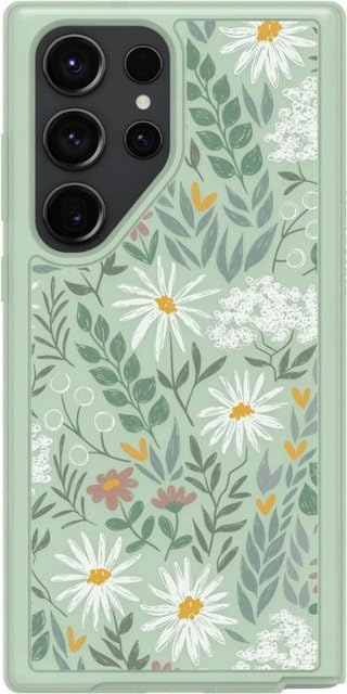 OtterBox Galaxy S23 Ultra (solamente) – Funda de la serie Symmetry – Sage Advice (verde) – Compatible con carga inalámbrica – Bordes elevados para