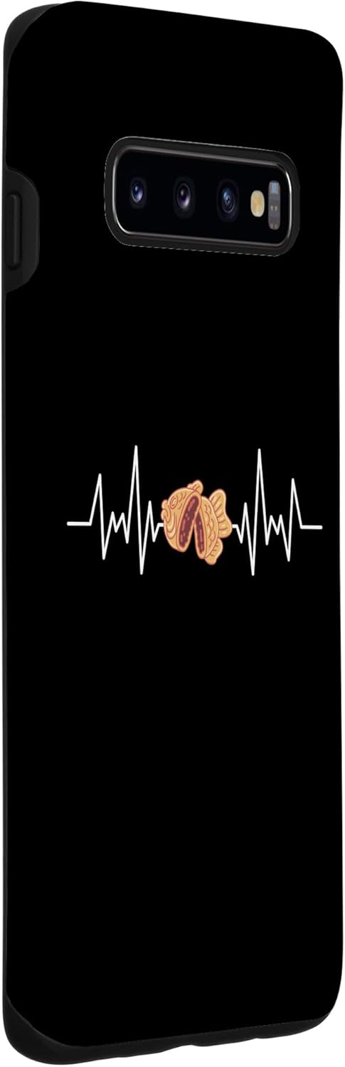Galaxy S10 Vintage Taiyaki Food Lover Retro Taiyaki Food Heartbeat Case