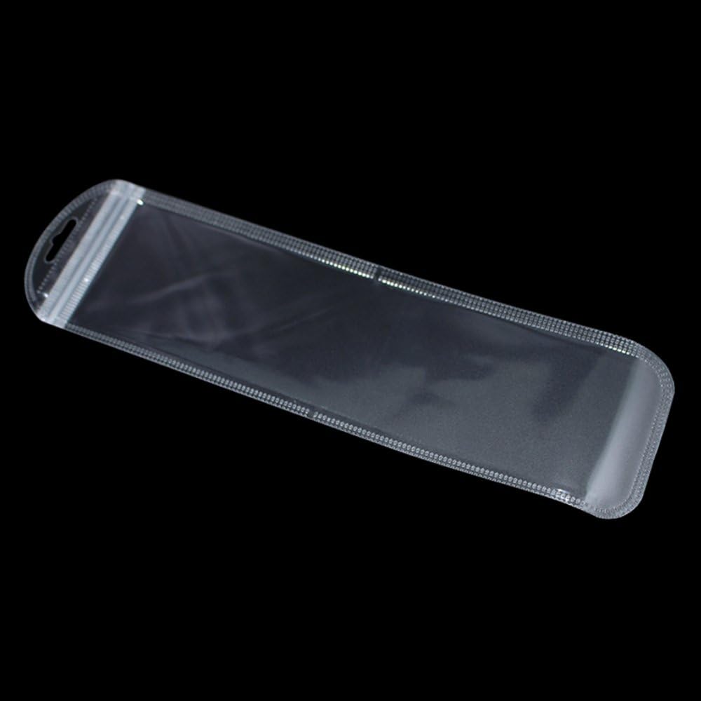 PABCK 100 bolsas autosellables con agujero para colgar, bolsa resellable con cierre de cremallera, bolsa colgante de plástico transparente para
