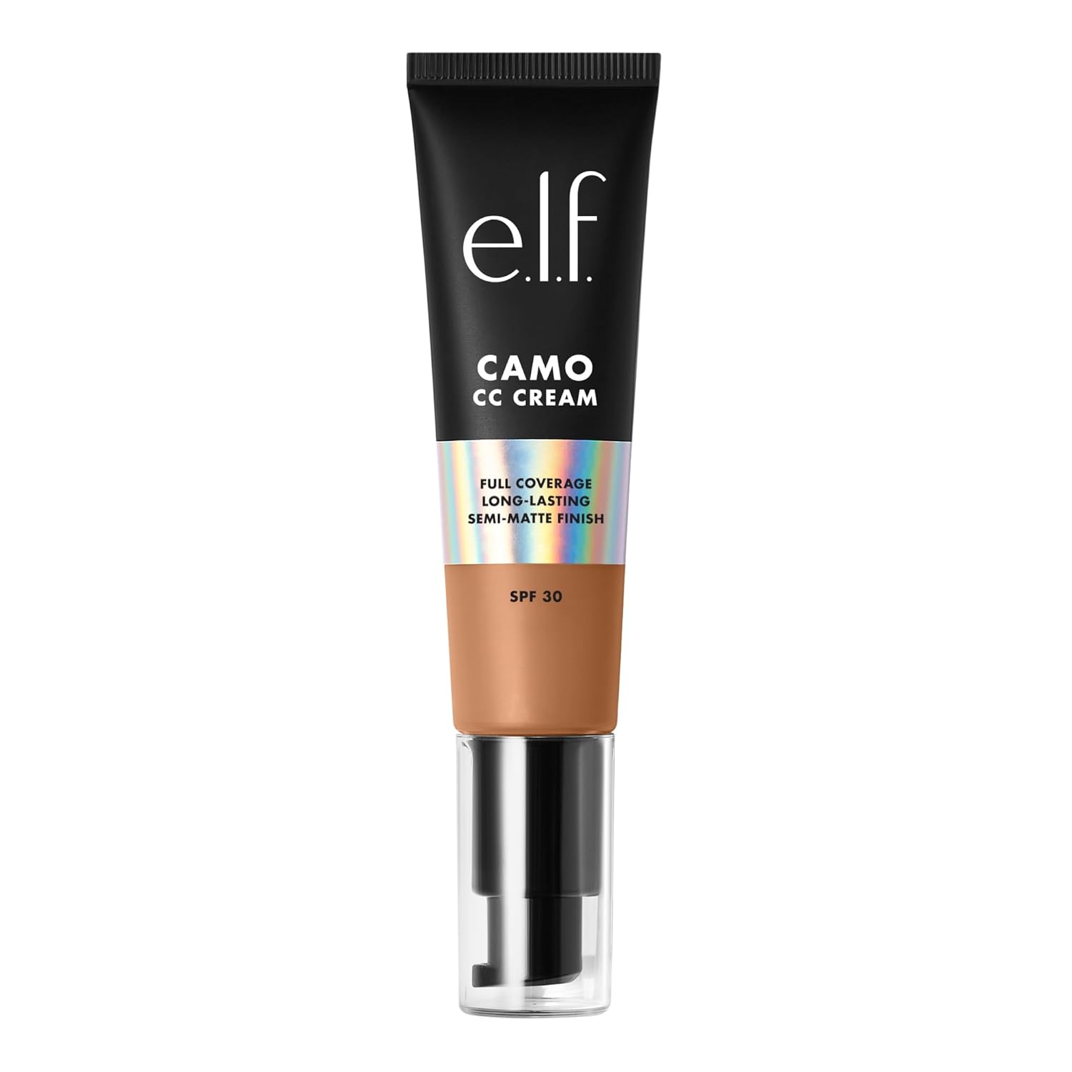 e.l.f. Camo CC Cream, base facial de cobertura media a completa, con SPF 30 que corrige el color, ofrece un acabado aerógrafo, vegano y libre de