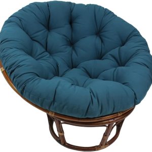 Bali – Silla Papasan de 42 pulgadas con cojín de sarga índigo Bali – Silla Papasan de 42 pulgadas con cojín de sarga índigo