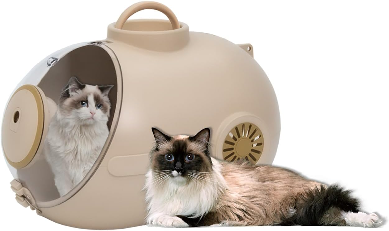 Mochila para gatos y mascotas, mochila submarina transpirable para gatos, cápsula espacial, perros y gatos pequeños y medianos con ventilación para