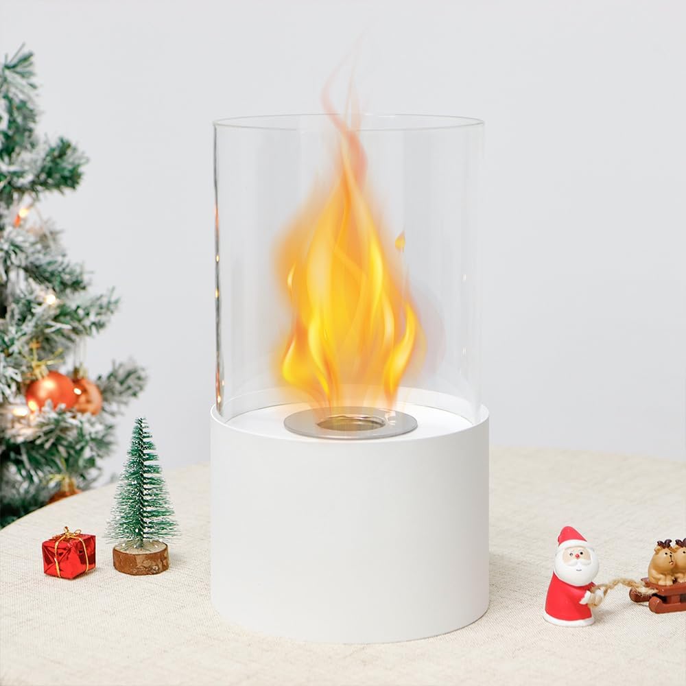 NEWIMAGE Cuenco de fuego de mesa de 6.5 pulgadas de D, chimenea de mesa, chimenea de bioetanol sin ventilación de combustión limpia para interiores