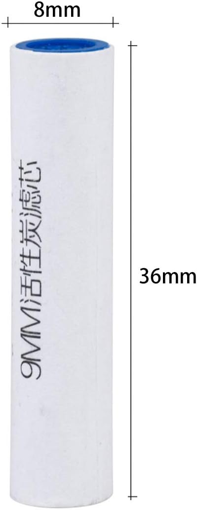 Filtros de tubo de carbón activado de 0.354in para el tenedor de cigarrillos de pipa de tabaco (50 piezas)