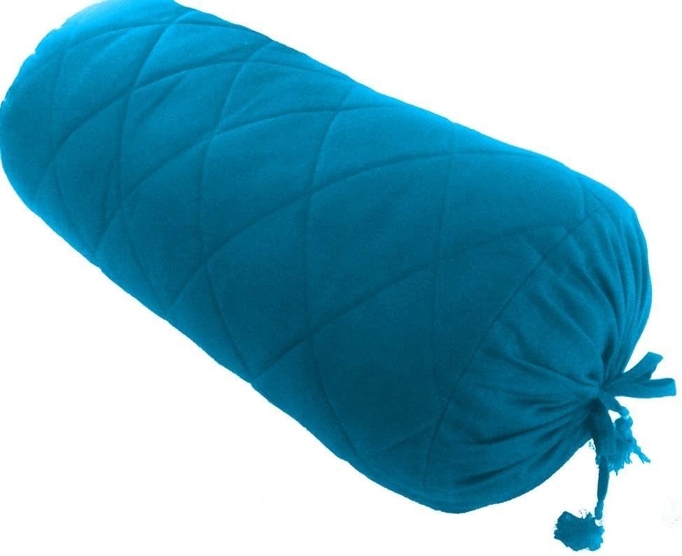 Saffron Funda de almohada acolchada decorativa redonda para cama, 8 pulgadas de diámetro x 24 pulgadas de largo (7.9 in de diámetro x 23.6 in de