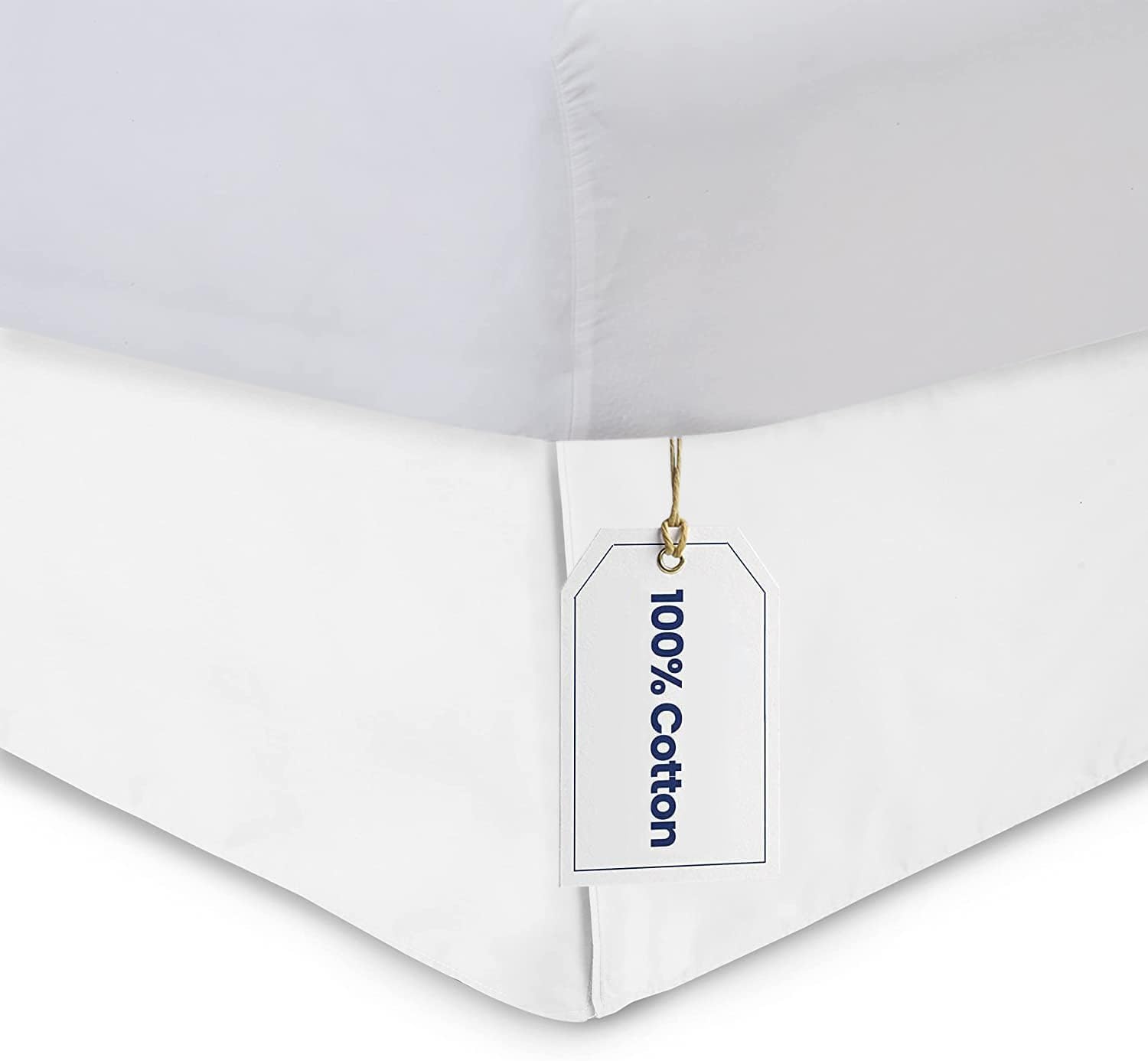 Cotton Delight Falda de cama tamaño Queen, 100% algodón natural, 800 hilos, ajuste a medida, 1 falda de cama tamaño Queen de 16 pulgadas, longitud