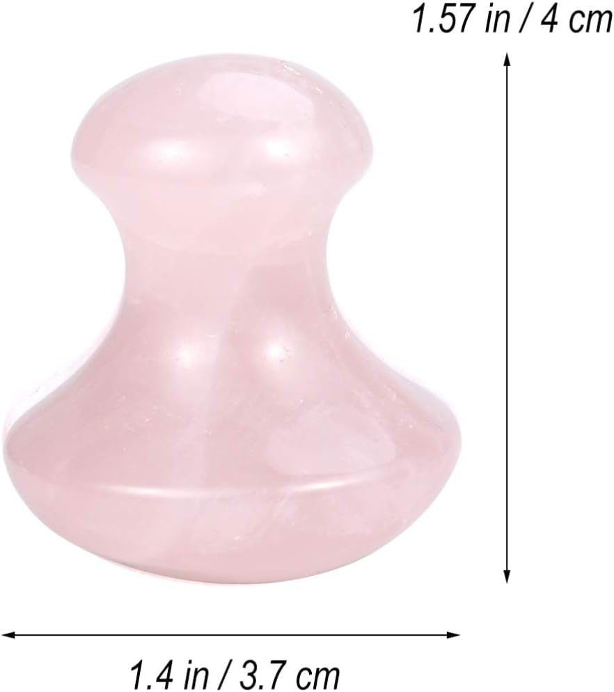 COHEALI Piedra Guasha de cuarzo rosa de cuarzo rosa  Tablero en forma de hongo hecho a mano de cristal natural de cuarzo herramienta de raspado de