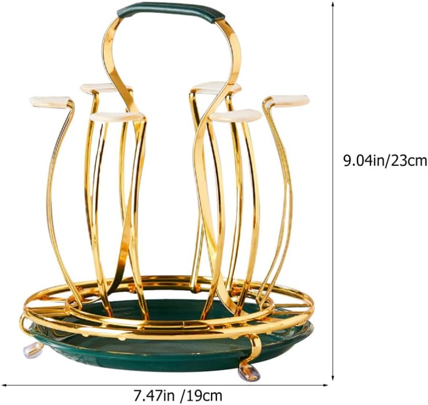 Alipis Soporte de metal para taza de árbol, soporte para mostrador, 6 ganchos para taza de café, soporte para exhibición de tazas de café,