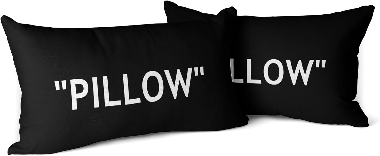 Snycler Hypebeast – Juego de 2 fundas de almohada decorativas inspiradas en negro hueso, decoración de cabeza de tenis, funda de cojín cuadrada para