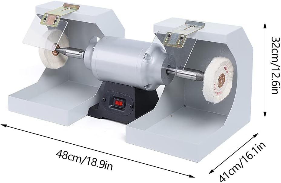 Pulidora de joyas de 550 W, pulidora de búfer de sobremesa, máquina pulidora de torno de banco, máquina pulidora para joyas, madera, plata, ámbar,