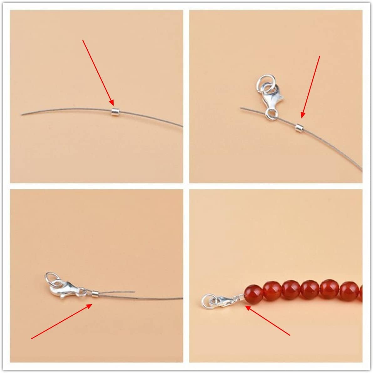 Juego de 1600 accesorios para hacer joyas con 100 piezas de cierre de pinza de langosta, 300 piezas de puntas de cuentas, cubiertas de nudo, 600