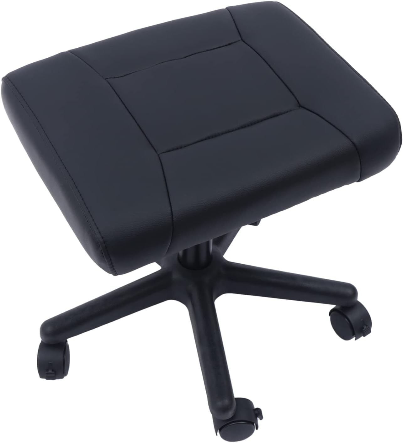 Reposapiés de oficina, taburete de pie debajo del escritorio con ruedas, taburete de oficina de altura ajustable, taburete ergonómico de cuero