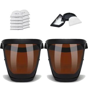 Paquete de 2 protectores faciales completos para adultos, mujeres y hombres, lavables y reutilizables, anti niebla, protector facial completo con 10 Paquete de 2 protectores faciales completos para adultos, mujeres y hombres, lavables y reutilizables, anti niebla, protector facial completo con 10