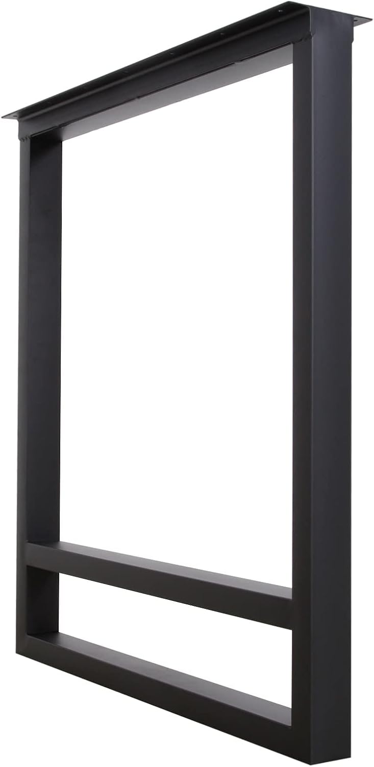 SSS Furniture Juego de 2 patas de mesa de metal resistente de tubo cuadrado de hierro para escritorio, patas de mesa de comedor, oficina, patas de