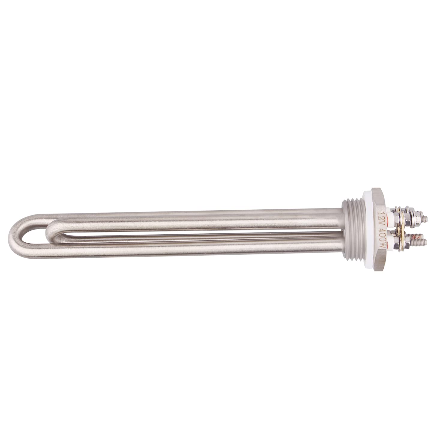 DERNORD Calentador de inmersión de 12V 400W Elemento calentador de agua sumergible Elemento de calefacción de acero inoxidable con ajuste NPSM de 1