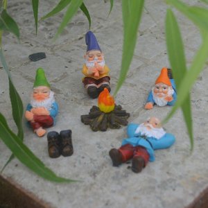 Mini gnomos de jardín, 6 piezas de gnomos de campamento para exteriores, esculturas y estatuas de jardín enano para interiores y exteriores, patio, Mini gnomos de jardín, 6 piezas de gnomos de campamento para exteriores, esculturas y estatuas de jardín enano para interiores y exteriores, patio,
