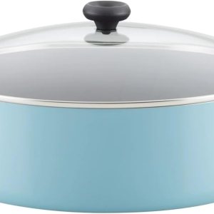 Sartén familiar antiadherente fácil de limpiar de 14 pulgadas, olla jumbo con tapa, aguamarina Sartén familiar antiadherente fácil de limpiar de 14 pulgadas, olla jumbo con tapa, aguamarina