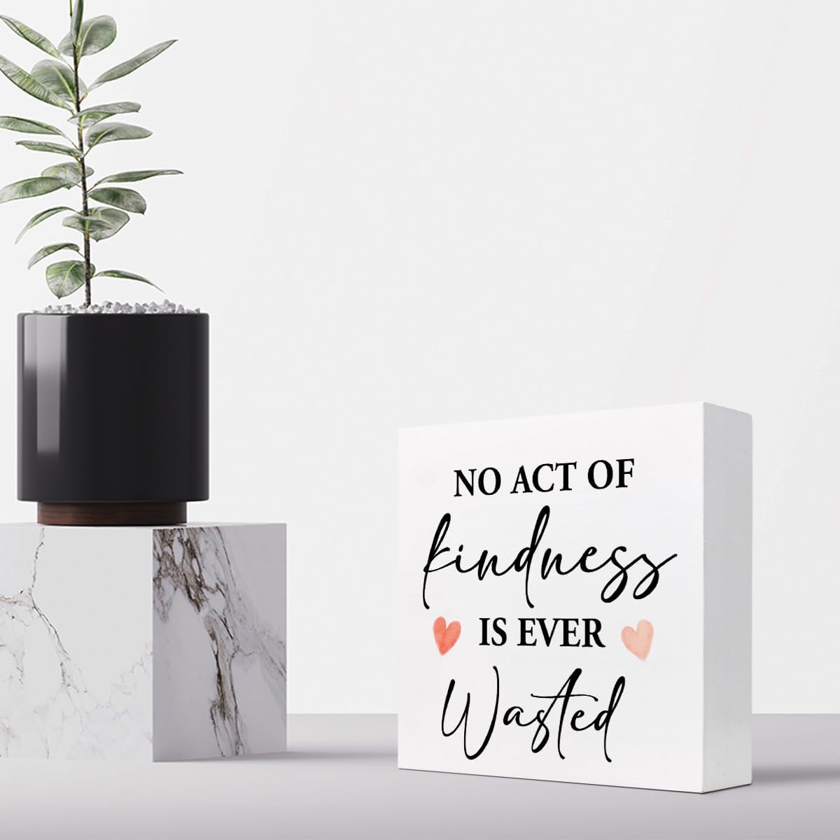 Letrero de madera con texto en inglés “No Act of Kindness is Ever Wasted” (No Act of Kindness is Ever Wasted) con texto en inglés “No Act of