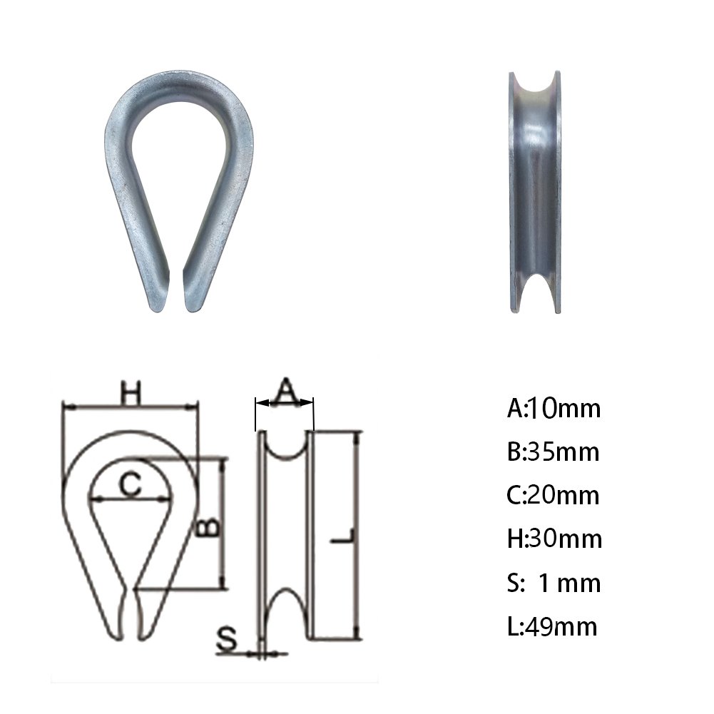 M6 acero galvanizado 14 “diámetro cable de cuerda de alambre 0.236 in dedales aparejo 20PCS