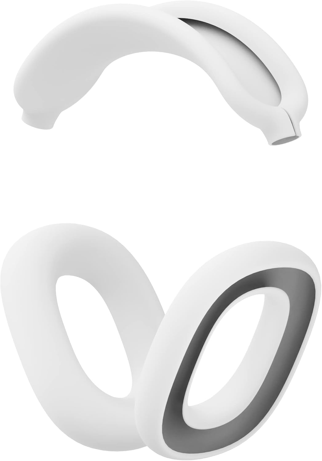Tucana Fundas de silicona compatibles con AirPods Max, cubierta superior + cubierta para auriculares (blanco)