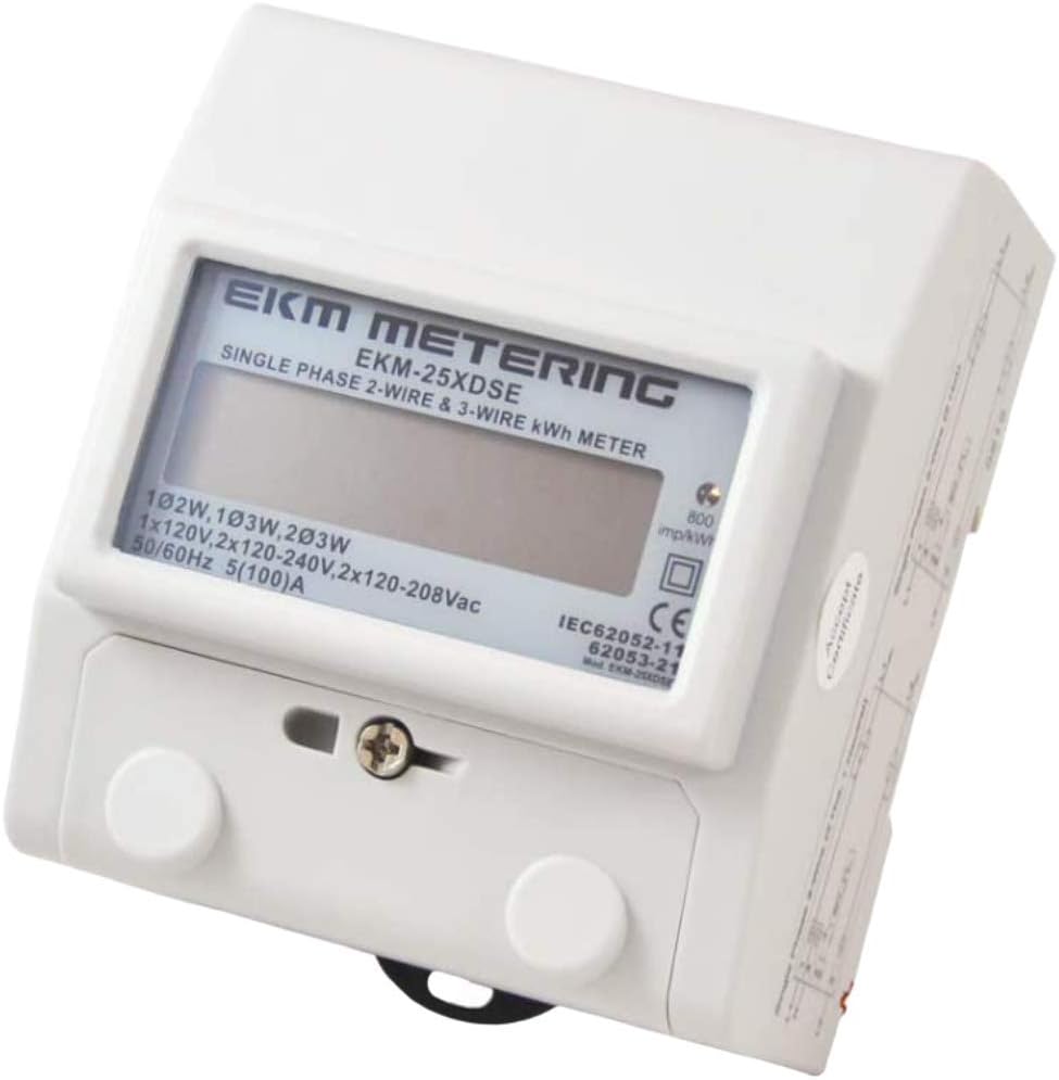 Kit de medidor eléctrico de kWh y caja interior – Medidor de energía de 23 cables, monofásico, 120 V hasta 120240 V de paso de kWh con kit de
