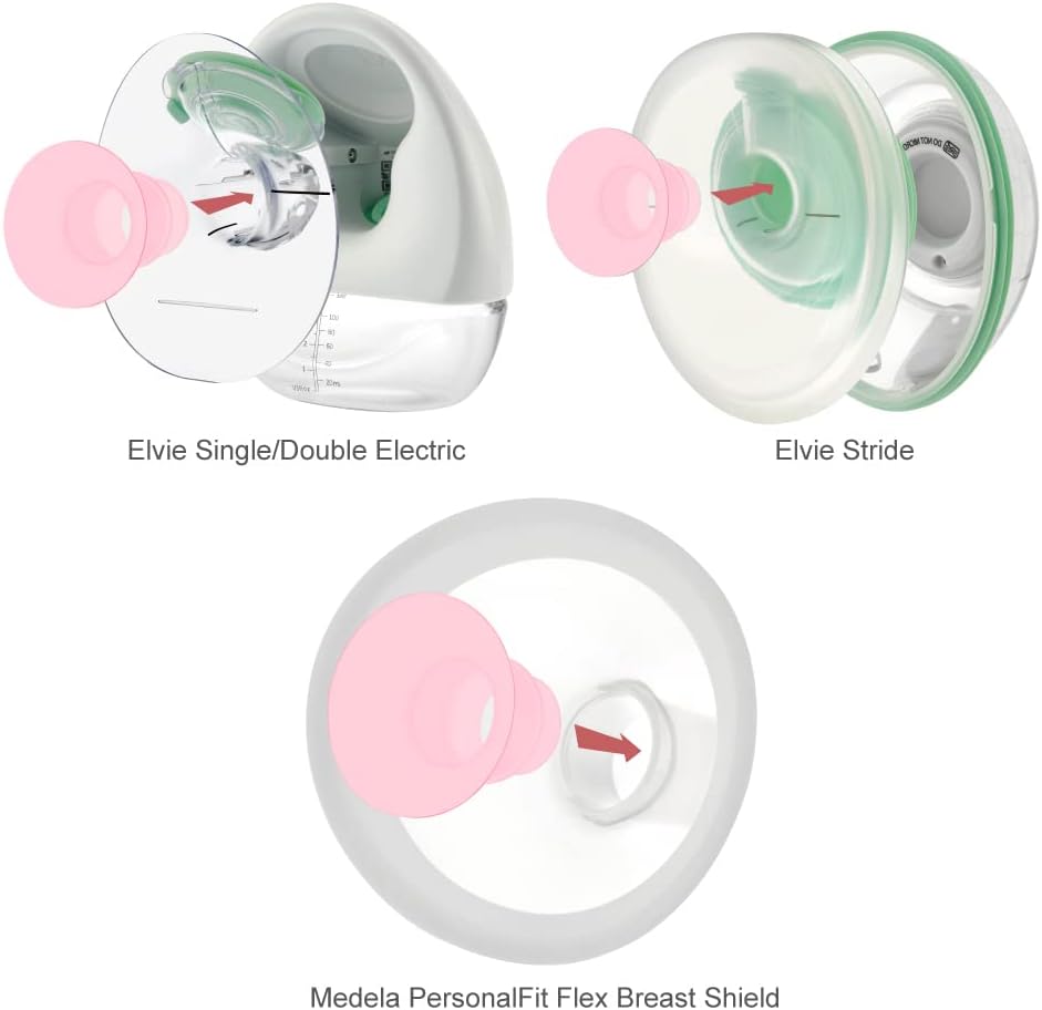 Maymom Inserto de brida de 0.512 in compatible con Elvie SingleDouble Electric, Elvie Stride Cup (0.945 in), compatible con Medela PersonalFit Flex