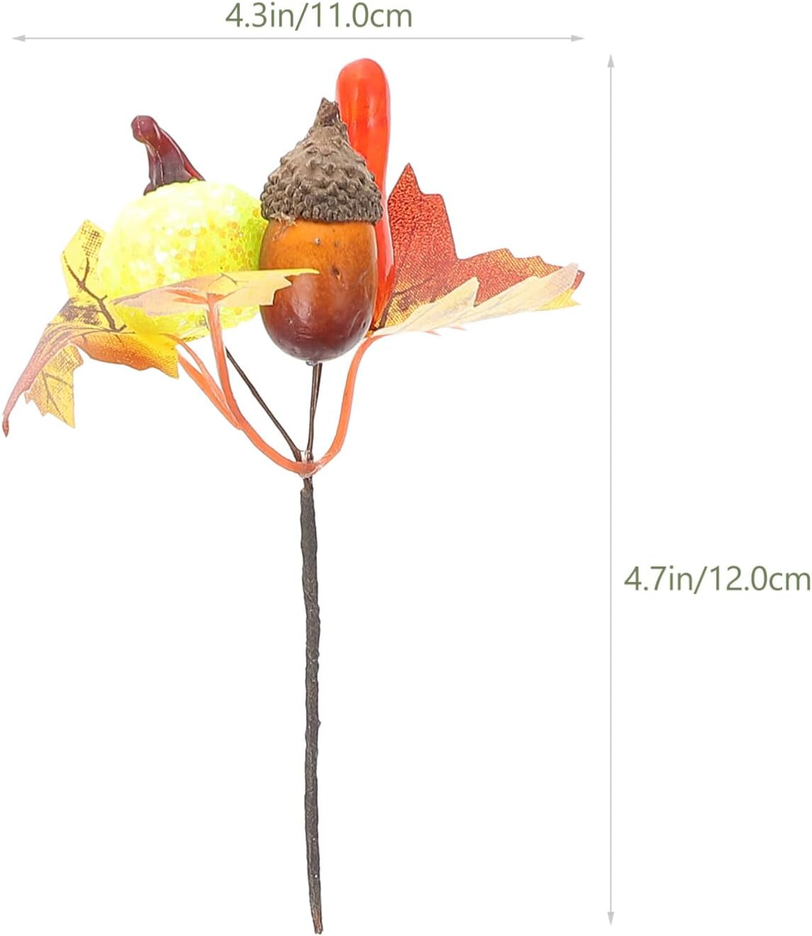 Abaodam 10 piezas de ramas artificiales de hoja de arce, púas de otoño de imitación con calabazas, conos de pino para granja, otoño, Acción de
