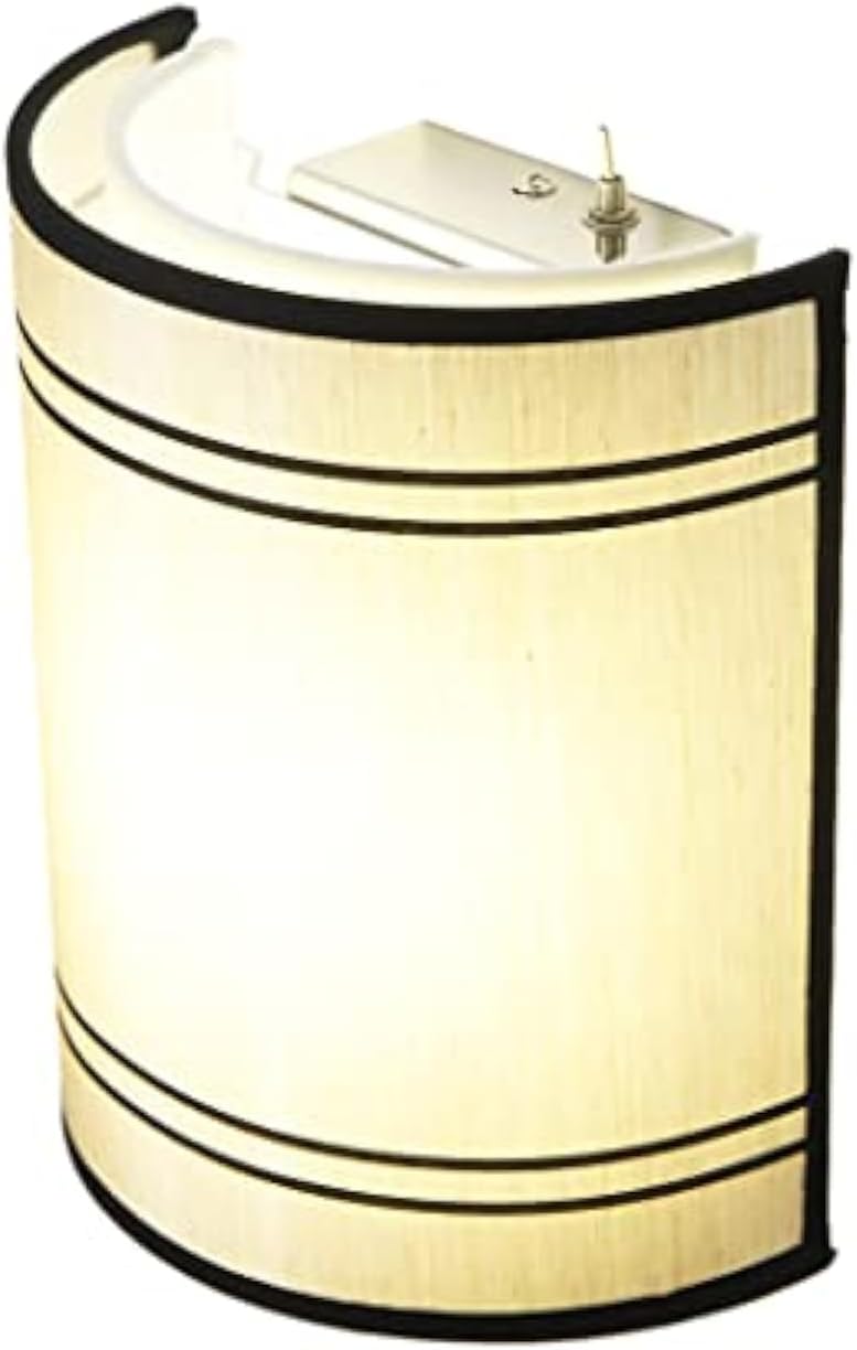 Aplique de pared LED de 12 V, pantalla de tela beige, base de acero inoxidable, 4.69 pulgadas de largo x 4.3 pulgadas de ancho x 8.5 pulgadas de