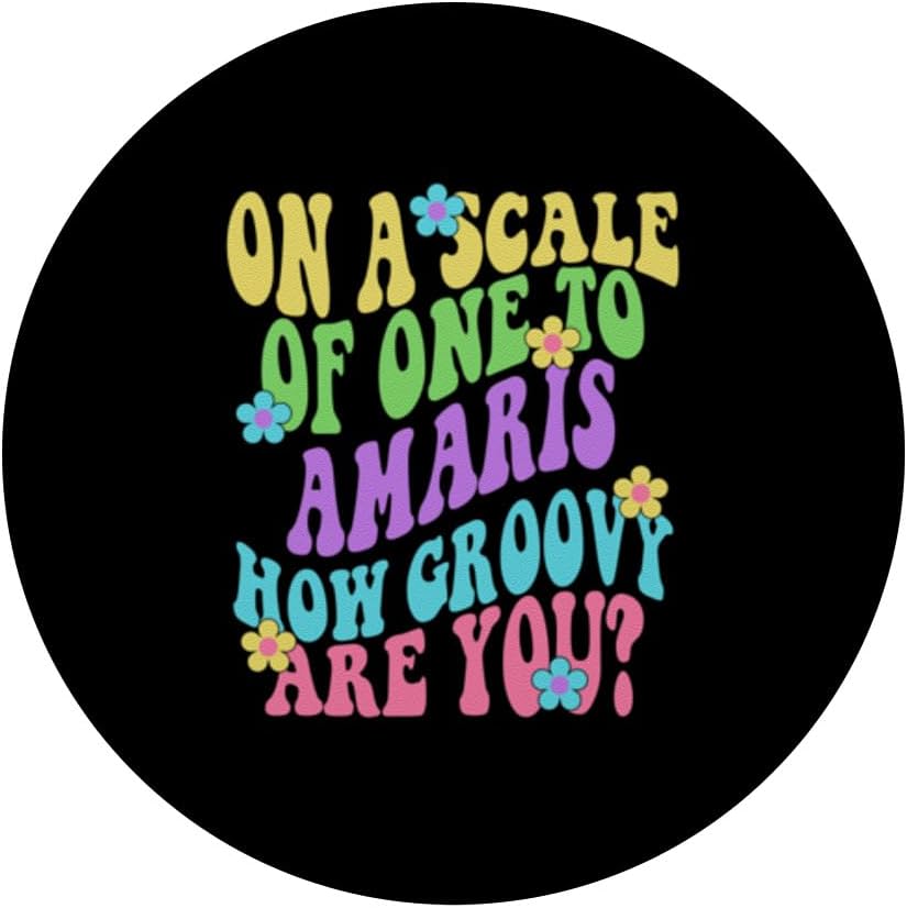 AMARIS Cute Retro Girls Groovy AMARIS Personalized Name PopSockets Standard PopGrip