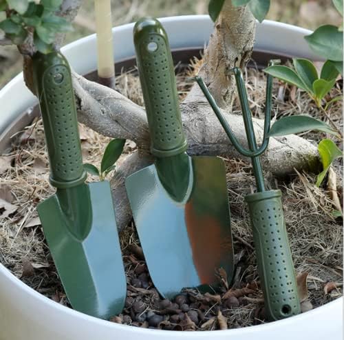 Pala de mano de jardinería pequeña, 3 piezas, palas de jardín, trasplantadora, ligera, cómoda, mango ergonómico, juego de herramientas de jardinería