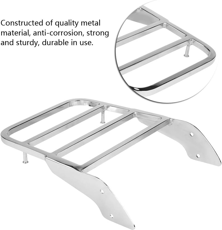 KIMISS Portaequipajes trasero, para motocicleta, barra Sissy Bar para Honda Shadow VT750 C2 1997-2003 (cromo plateado)