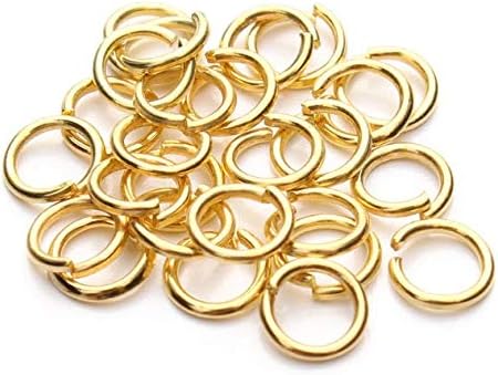 Aeyistry 100 conectores de anillos abiertos para aretes, pulseras, collares, cadenas, joyas (0.394 pulgadas, dorado)