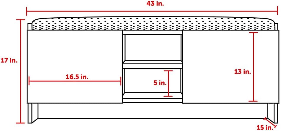 Niche Armario de almacenamiento de zapatos con estantes y banco, nogal rústico
