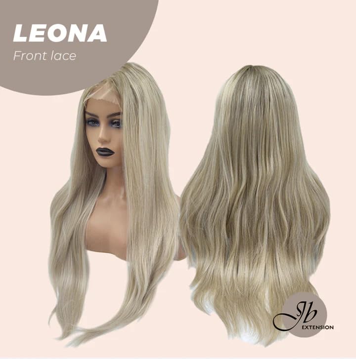 LEONA – Peluca de encaje frontal rubio, pelucas largas y rectas para mujer, pelucas sintéticas naturales para uso diario (pelucas de cabello natural)